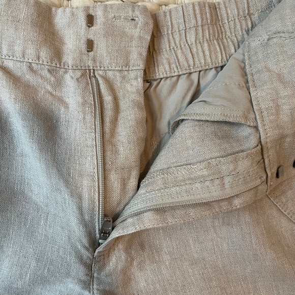 ATHLETA Womens Voyager Linen 7” Shorts Light Beige Size 2 Adjustable Pockets - Picture 5 of 8